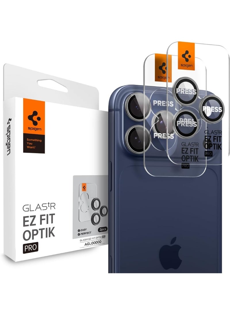 Spigen GLAStR EZ-Fit Optik PRO Camera Lens Protector [2 PACK] for iPhone 17 Pro Max and iPhone 17 Pro - Gray - Image 1