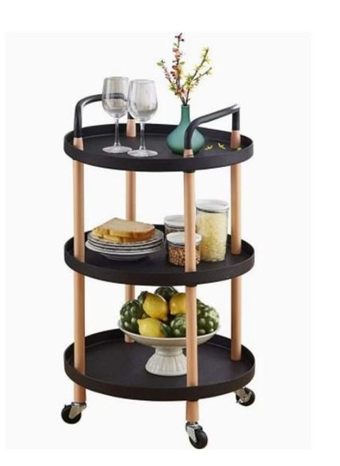 Rolling Cart Utility Cart Side Table with Wheels Movable Storage Shelves Organizer Cart Multi-Functional Storage Trolley Cart for Bathroom, Kitchen, Office, Living Room