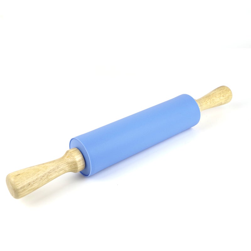 Remeel Silicone Rolling Pin for Baking Nonstick Rolling Pin Dough Roller Wooden Handle Kitchen Accessories Pastry Roller