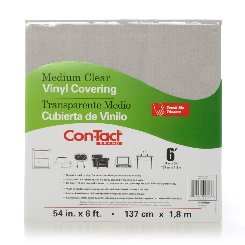ConTact Brand Multipurpose Vinyl MediumWeight Clear PVC Covering 54 x 6 Medium Clear