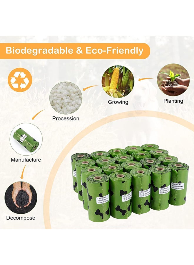 SKY-TOUCH SKY-TOUCH 20Rolls-300pcs Dog Poop Bags Pet Dog Supplies for Dogs include 1pcs Green Adjustable Dispenser，Extra Thick and Strong, 100% Leak Proof, Biodegradable Waste Bag  - Image 5
