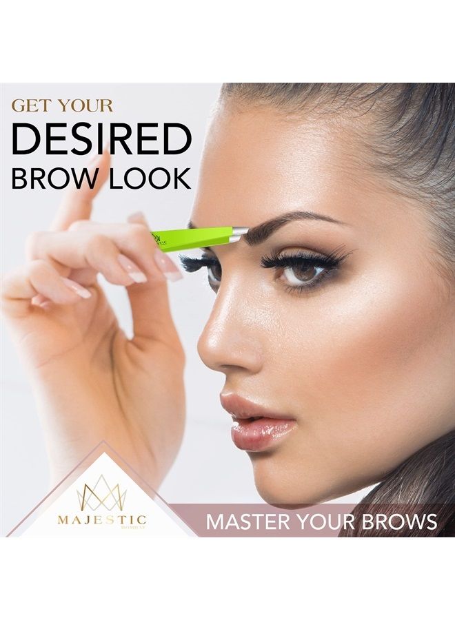 Majestic Bombay Fine Point + Slant Tweezers for Women and Men – Splinter Ticks, Facial, Brow and Ingrown Hair Removal–Sharp, Needle Nose, Surgical Tweezers Precision best tweezers for chin hair - Image 1