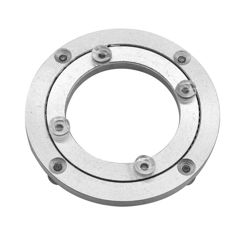 Besimple Aluminium Alloy Turntable Bearing, Heavy Duty Swivel Turntable Lazy Susan Rotating Bearing Turntable Round Dining Table Smooth Swivel Plate Hardware, 4" - Image 1