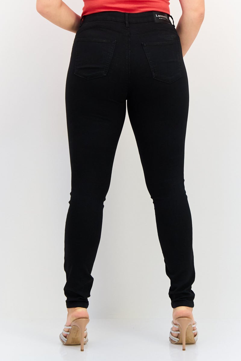 VERO MODA جينز مستقيم الساق القابل للتمدد من فيرو مودة للنساء بتصميم عادي، أسود - Image 3