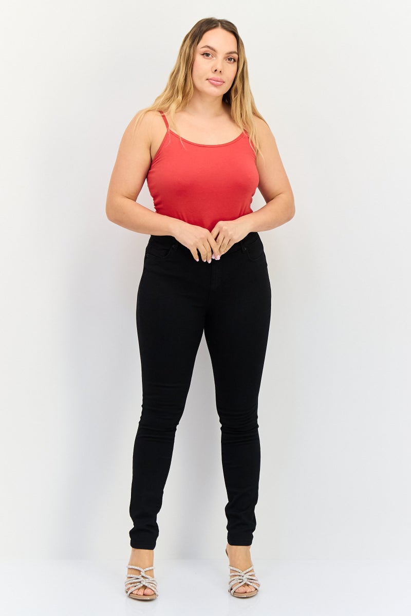 VERO MODA جينز مستقيم الساق القابل للتمدد من فيرو مودة للنساء بتصميم عادي، أسود - Image 2