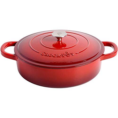 Crock-Pot Crock Pot Artisan Enameled Cast Iron Braiser W/Lid, 5 Quart, Scarlet Red - Image 2
