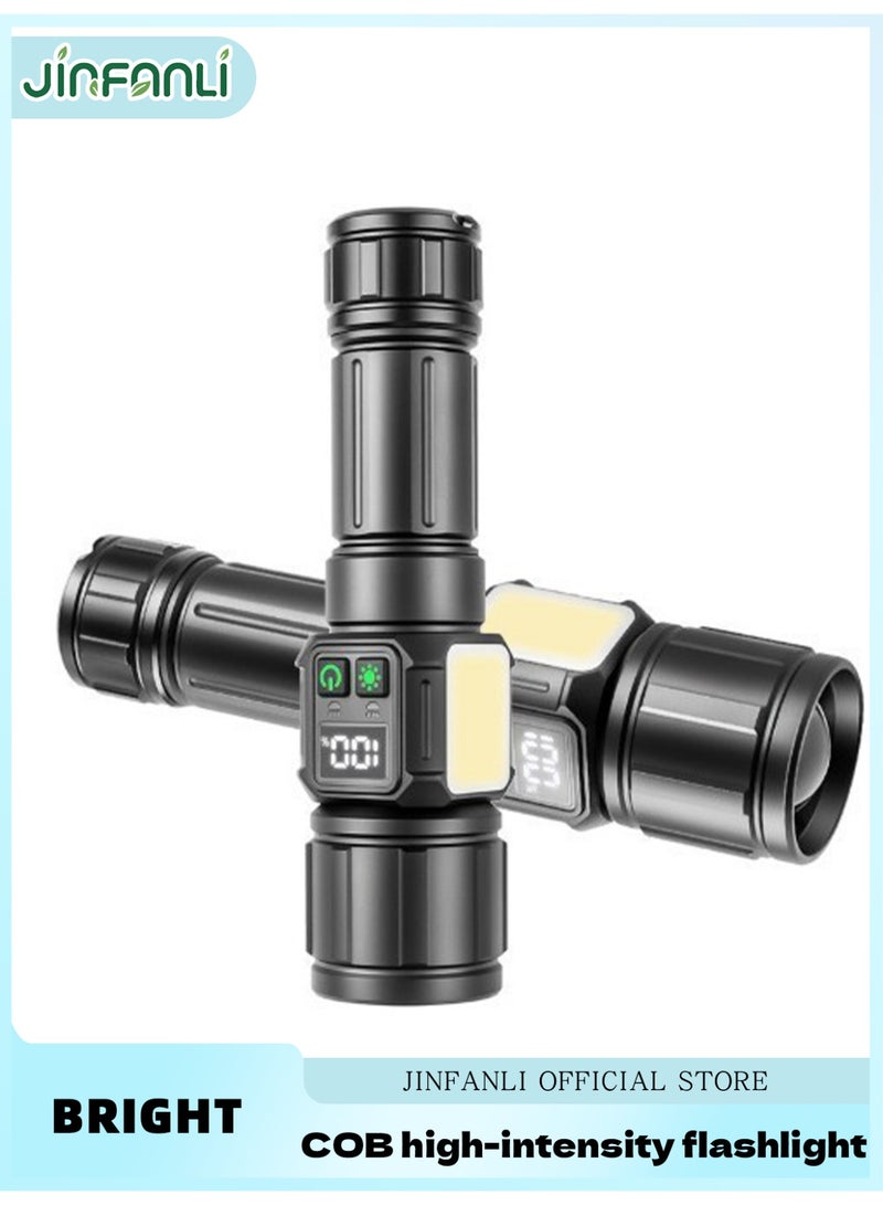 JINFANLI High Lumen Flashlight with Magnetic, Bright Flash Light 4 Modes with 5000 mAh Battery, Tactical Flashlight for Camping, Hiking, Dog Walking - Image 1