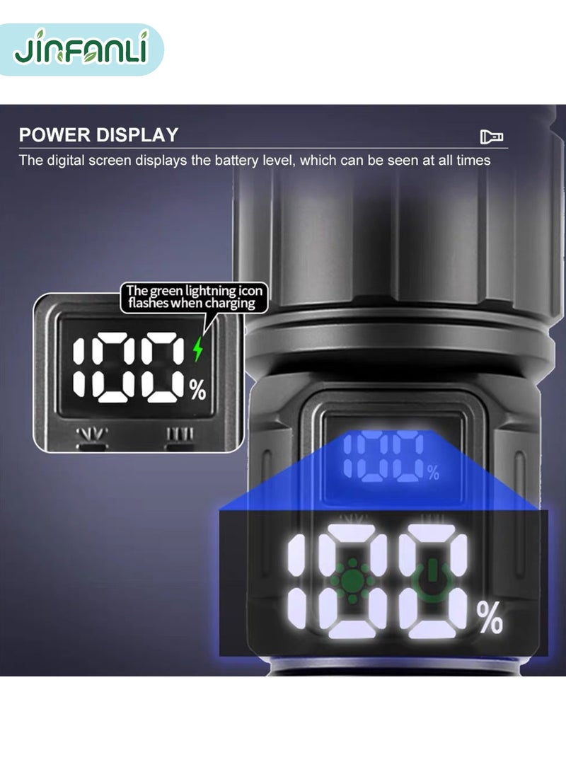 JINFANLI High Lumen Flashlight with Magnetic, Bright Flash Light 4 Modes with 5000 mAh Battery, Tactical Flashlight for Camping, Hiking, Dog Walking - Image 5