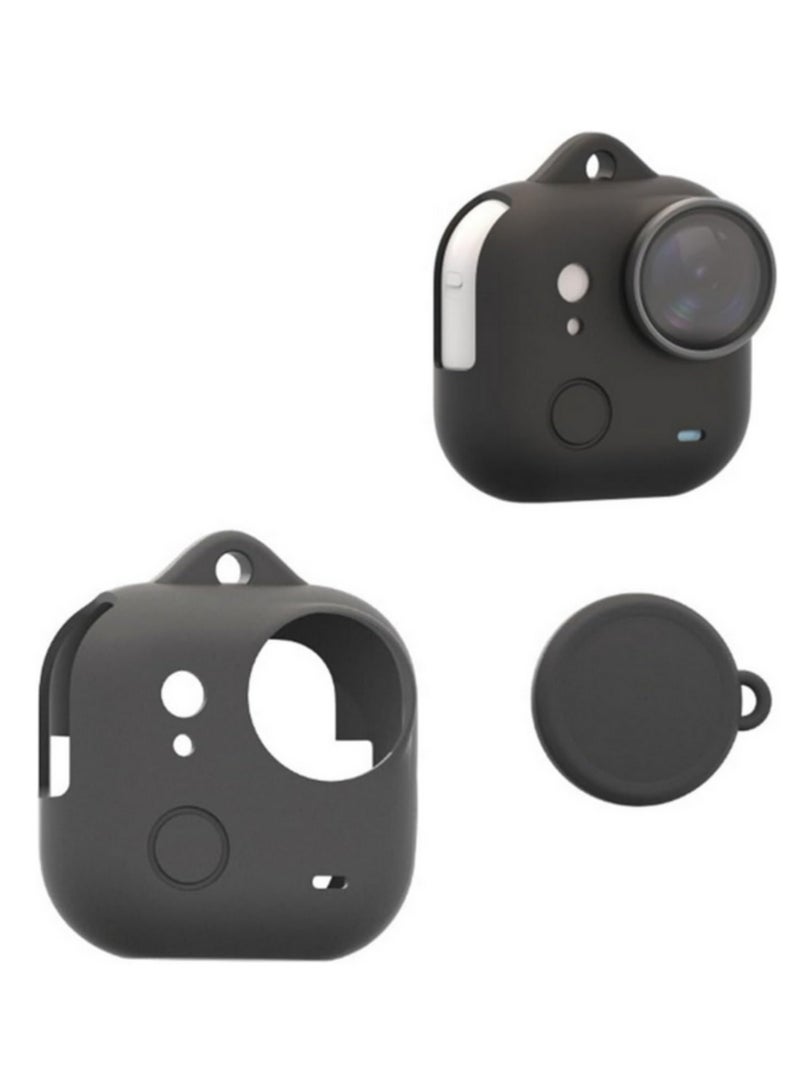 1pcs Silicone Protective Case Compatible with Insta360 Go Ultra Soft Protector Case Cover with Lens Cap for Go Ultra Action Camera Accessories Anti Scratch Anti Slip Skin black - Image 2