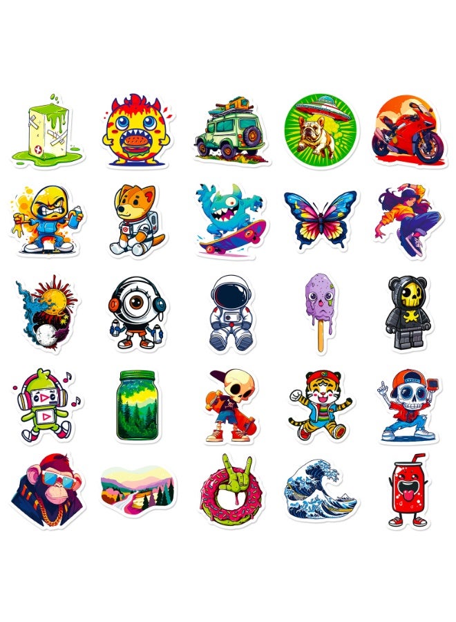 NIBEMINENT 50 Pcs Street Art Hip Hop Colorful Graffiti Deco Kit Waterproof Stickers, High Definition Printing Bright Colors, Suitable for Laptop Skateboard Luggage Water Bottle Guitar DIY - Image 3