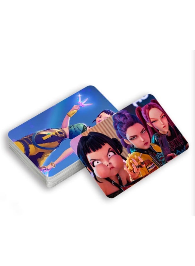 كيبوب مجموعة KPOP HUNTRIX - 92 بطاقة صور لومو/ليزر + مقلمة KPOP | مجموعة بطاقات صور قابلة للتجميع لشخصيات الأنمي ميرا، رومي، زوي | هدية لمحبي الكيبوب من الفتيات والمراهقات والأطفال - Image 2