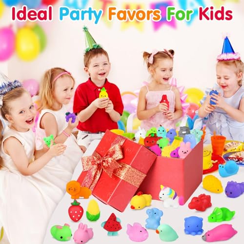 Yunaking 130PCS Squishies Mochi Squishy Toy Kawaii Squishies Party Favors for Kids Stress Relief Fidget Toys Treasure Box Toys Classroom Prizes Kid Easter Egg Fillers Xmas Goodie Bag Stuffers Random - Image 5