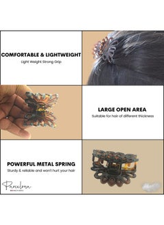 Parcelona French Plume Tortoise Shell Small Celluloid Jaw Hair Claw Clip Clamp Clutcher 2 Inches  - Image 3
