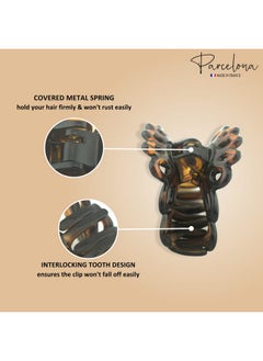 Parcelona French Plume Tortoise Shell Small Celluloid Jaw Hair Claw Clip Clamp Clutcher 2 Inches  - Image 4