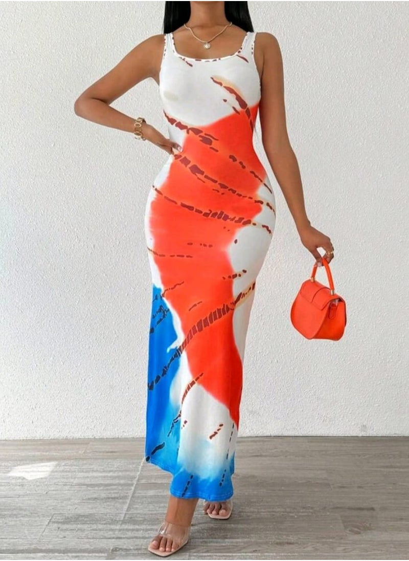 Shein SHEIN Unity Women Fashionable Long Dress With Waistline Maxi Women Outfit  - Image 1