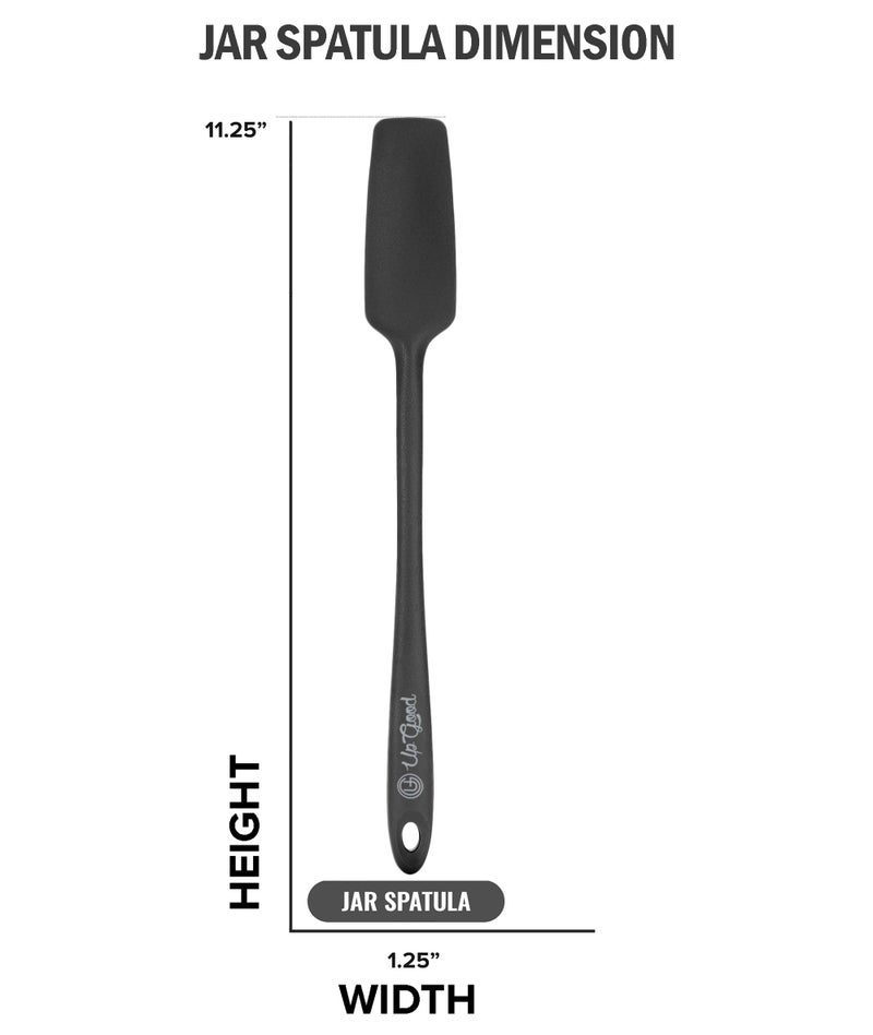 UpGood Silicone Jar Spatula | 600F Heat Resistant Non-Stick Rubber Scraper | Perfect for Jars, Smoothies, Blenders | One Piece Utensils | Durable Kitchen Cookware (UpGood Professional Spatulas, Grey) - Image 5