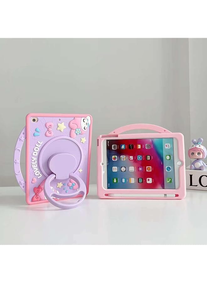 erorex Kids Case For Samsung Galaxy Tab A9 Plus 11 Inch 2023 With Pencil Holder: 360°Rotatable Stand Kids Soft Silicone Cover For Galaxy Tab A9 Plus Sm-X210 X216 X218 Purple  - Image 5