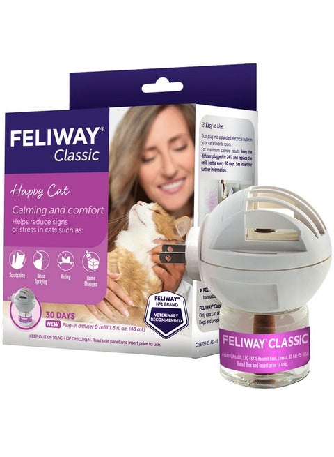 FELIWAY Classic Cat Calming Pheromone Diffuser, 30 Day Starter Kit (48 mL)