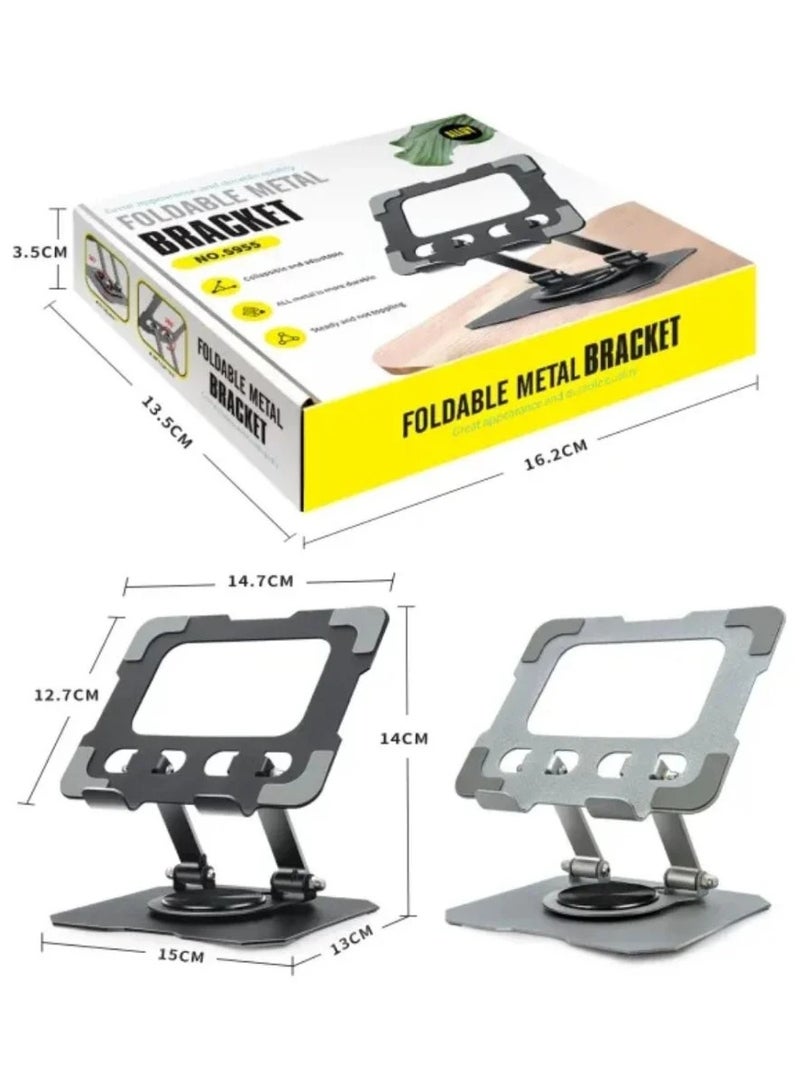 High-quality metal iPad stand with a stable base and adjustable design - 360° rotation and flexible height - Durable material supports all tablets for a comfortable and safe user experience in the office or home  - Image 2