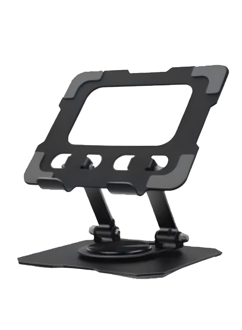 High-quality metal iPad stand with a stable base and adjustable design - 360° rotation and flexible height - Durable material supports all tablets for a comfortable and safe user experience in the office or home  - Image 1
