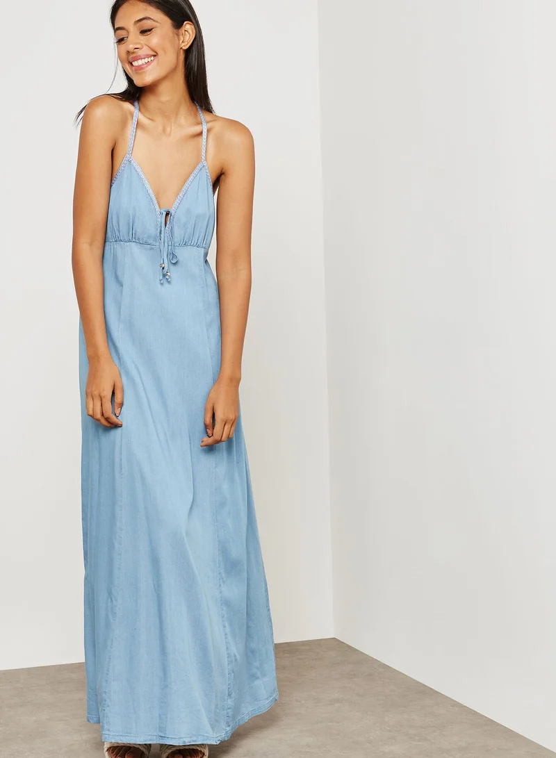 FOREVER 21 Cami Denim Maxi Dress