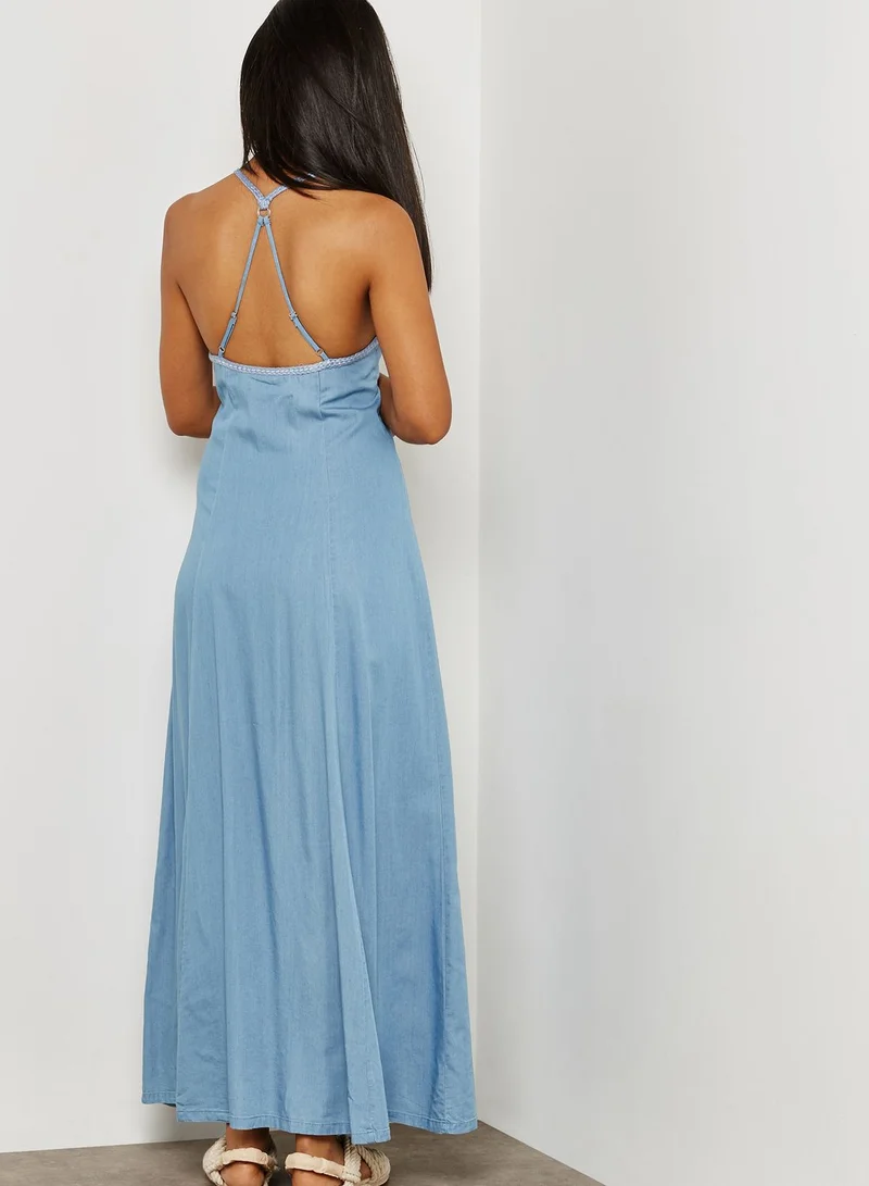 FOREVER 21 Cami Denim Maxi Dress