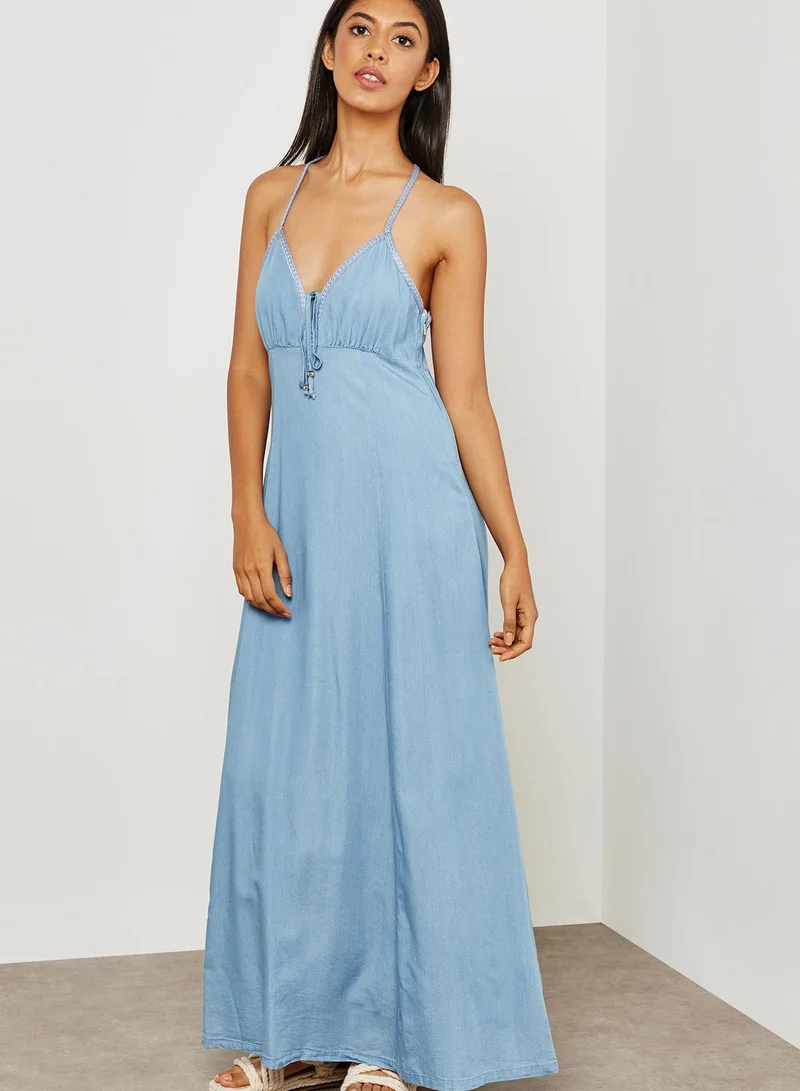 FOREVER 21 Cami Denim Maxi Dress