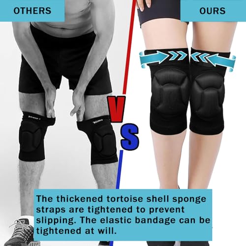 Massmot 1Pair Knee Pads with Non-Slip Bandage, Protective Knee Pads, Thick Sponge Anti-slip, Collision Avoidance Knee Sleeve (L) - Image 5