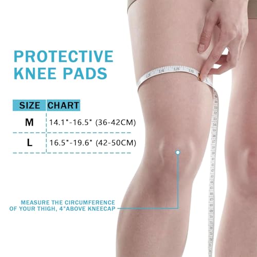 Massmot 1Pair Knee Pads with Non-Slip Bandage, Protective Knee Pads, Thick Sponge Anti-slip, Collision Avoidance Knee Sleeve (L) - Image 2