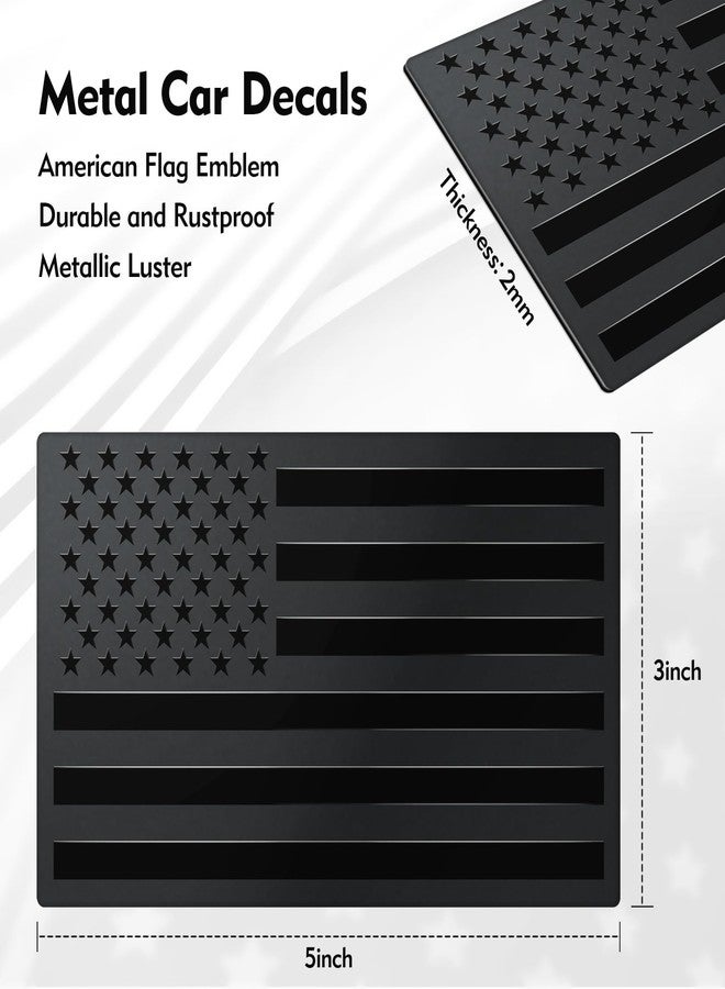 QBSID 2 Pack Car Decals, 3×5'' Metal Bumper Stickers, 3D American Flag Emblem Car Decals Bumper Stickers for Car Trucks Motorcycle - Image 2
