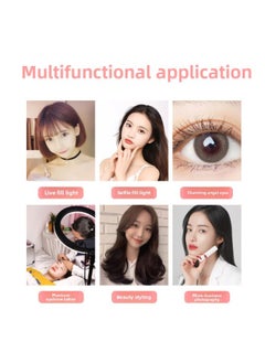 General Net Red Live Lighting Lamp 10 Inch Beauty Rejuvenation Beauty Pupil Self-timer Ring LED Mobile Phone Bracket Light-Light Source Color:8inch Fill Light + Desktop Stand  - Image 4