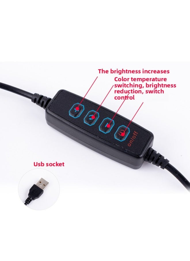 General - Net Red Live Lighting Lamp 10 Inch Beauty Rejuvenation Beauty Pupil Self-timer Ring LED Mobile Phone Bracket Light-Light Source Color:8inch Fill Light + Desktop Stand - Image 1
