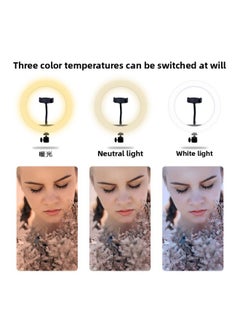 General Net Red Live Lighting Lamp 10 Inch Beauty Rejuvenation Beauty Pupil Self-timer Ring LED Mobile Phone Bracket Light-Light Source Color:8inch Fill Light + Desktop Stand  - Image 3