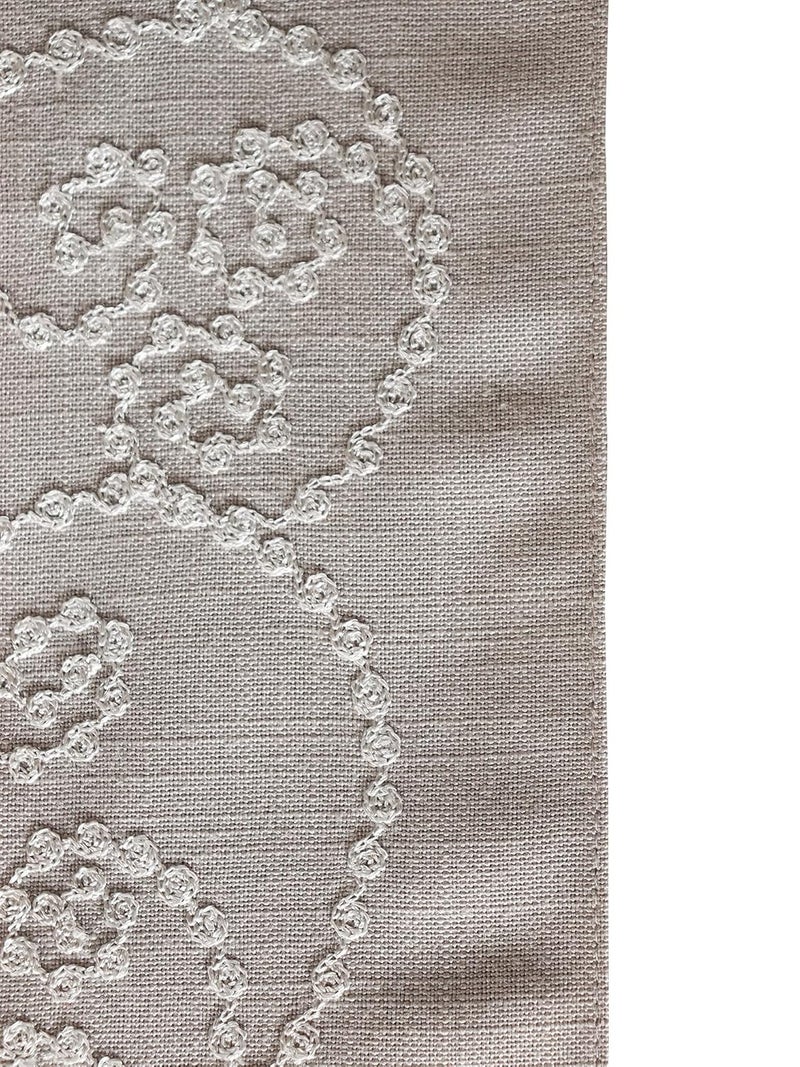 Zeba World (Luxury) Table Runner with Dotted Embroidery with Laces on Longer Ends | Grey 6 Seater Table Runner Cloth, Table Runner for Living Room, Dining Table - 30 cms x 210 cms; 12 x 84 inches - Image 4