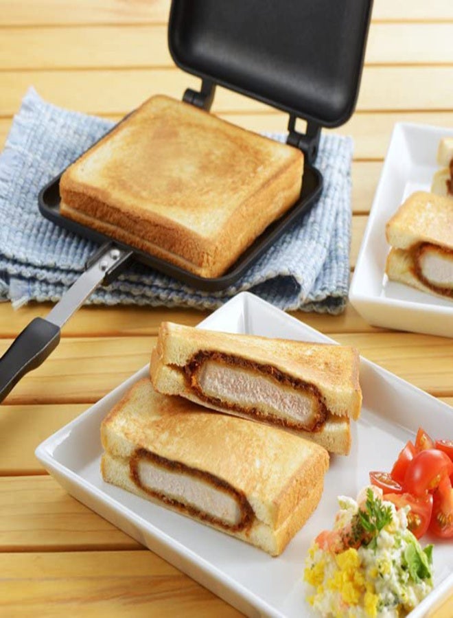 Aluminum Double-sided Non-stick Sandwich Maker Bread Toasted Frying Pan Breakfast Making - Image 3