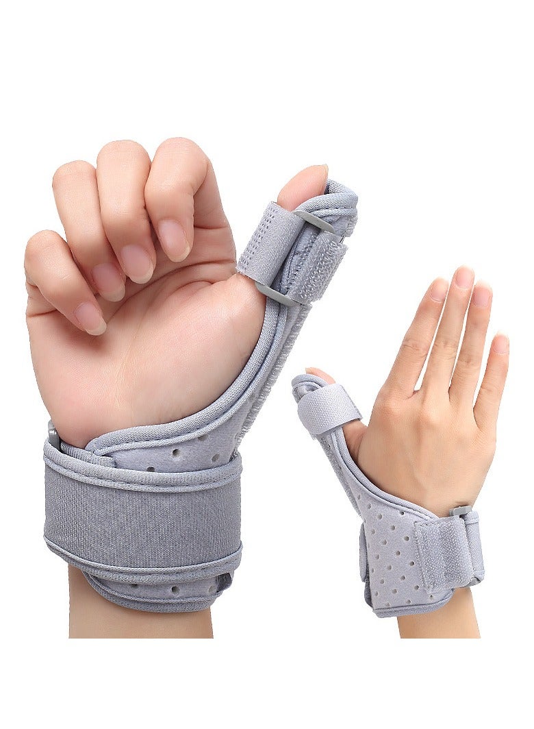 دعامة الإبهام والمعصم القابلة للانعكاس لكلتا اليدين جبيرة دعم مريحة من سبيكا لالتواء المفاصل لالتهاب المفاصل بلاك بيري الإبهام خفيفة الوزن وقابلة للتنفس للجنسين رمادي 1 عبوة - Image 1