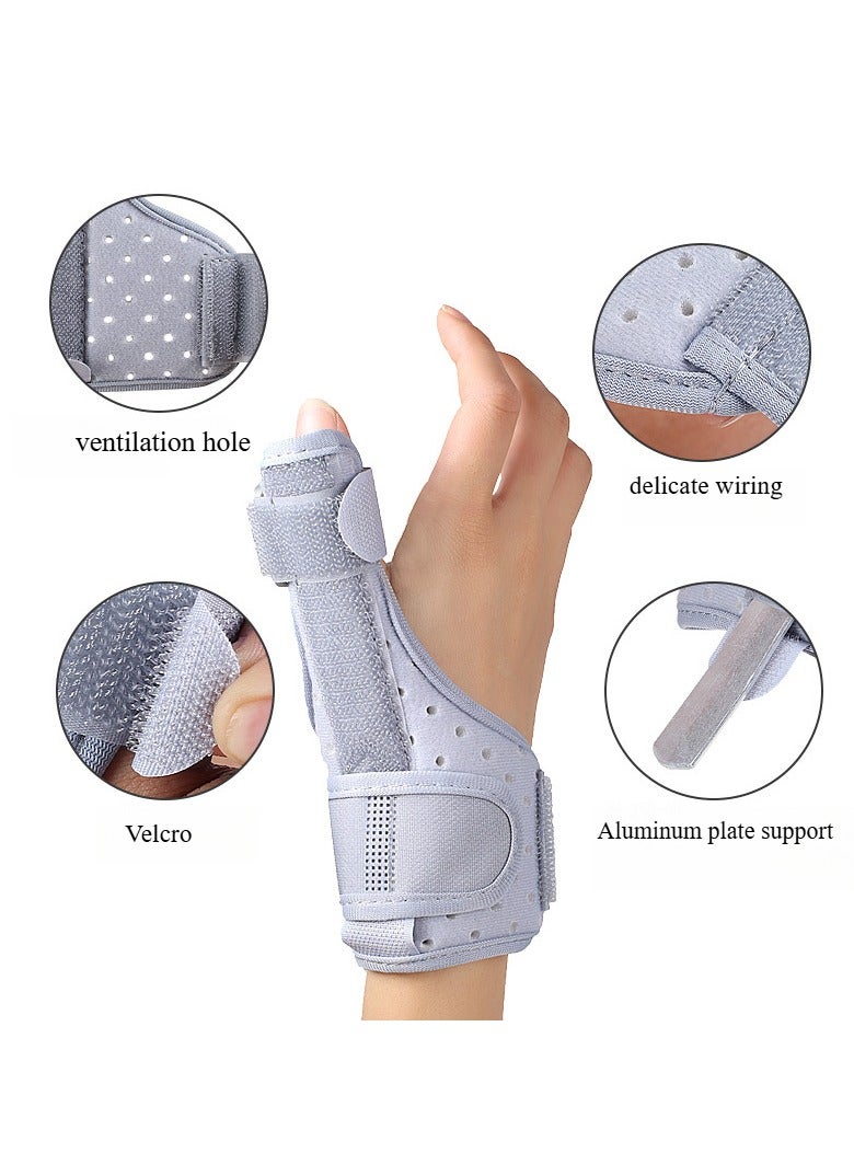 دعامة الإبهام والمعصم القابلة للانعكاس لكلتا اليدين جبيرة دعم مريحة من سبيكا لالتواء المفاصل لالتهاب المفاصل بلاك بيري الإبهام خفيفة الوزن وقابلة للتنفس للجنسين رمادي 1 عبوة - Image 2