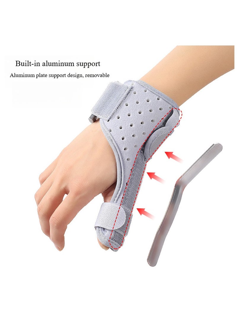 دعامة الإبهام والمعصم القابلة للانعكاس لكلتا اليدين جبيرة دعم مريحة من سبيكا لالتواء المفاصل لالتهاب المفاصل بلاك بيري الإبهام خفيفة الوزن وقابلة للتنفس للجنسين رمادي 1 عبوة - Image 4