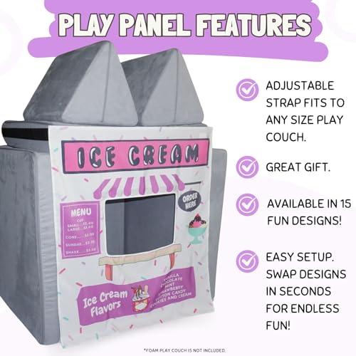 Couch Swag Play Panel for Childrens Foam Sofa Kids Couch (Ice Cream Store) - Image 2