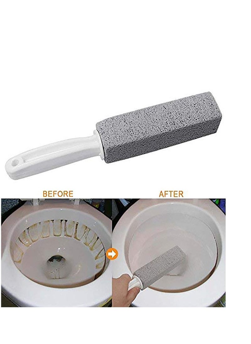 Y&D - 4 Pack Pumice Cleaning Stone with Handle, Toilet Bowl Ring Remover Cleaner Brush Stains and Hard Water Rust Grill Griddle - Image 1