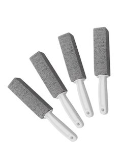 4 Pack Pumice Cleaning Stone with Handle, Toilet Bowl Ring Remover Cleaner Brush Stains and Hard Water Rust Grill Griddle