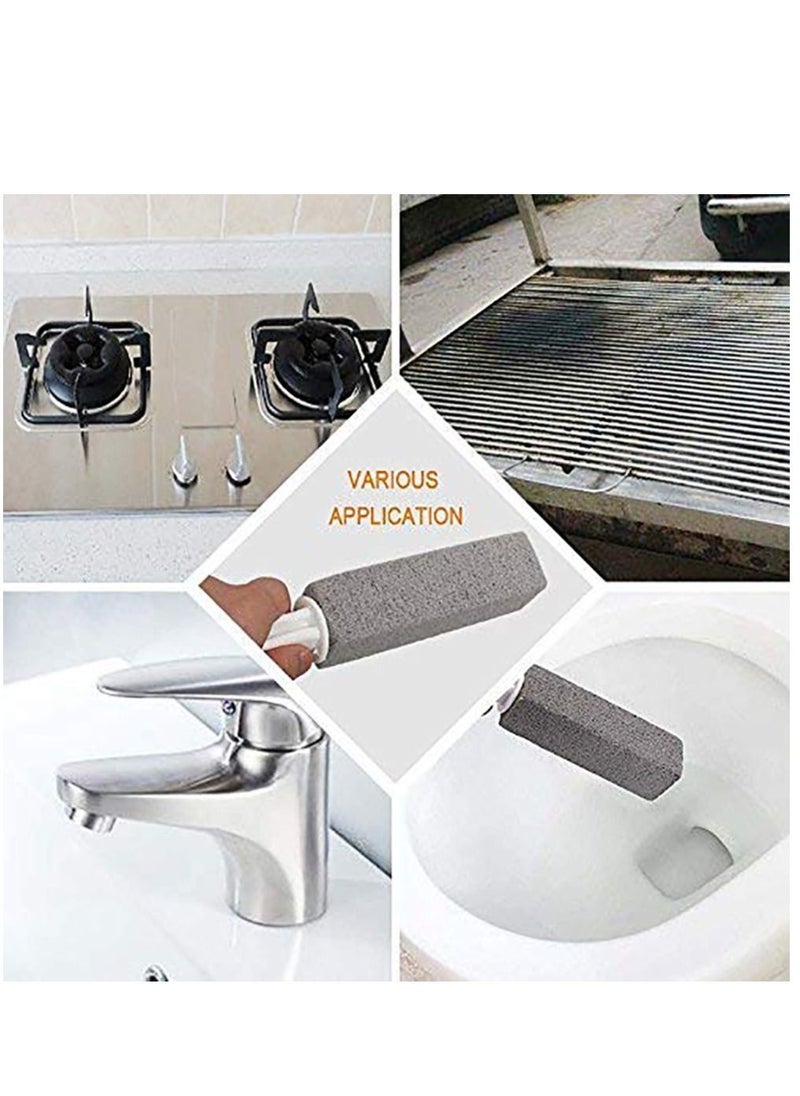 Y&D - 4 Pack Pumice Cleaning Stone with Handle, Toilet Bowl Ring Remover Cleaner Brush Stains and Hard Water Rust Grill Griddle - Image 1