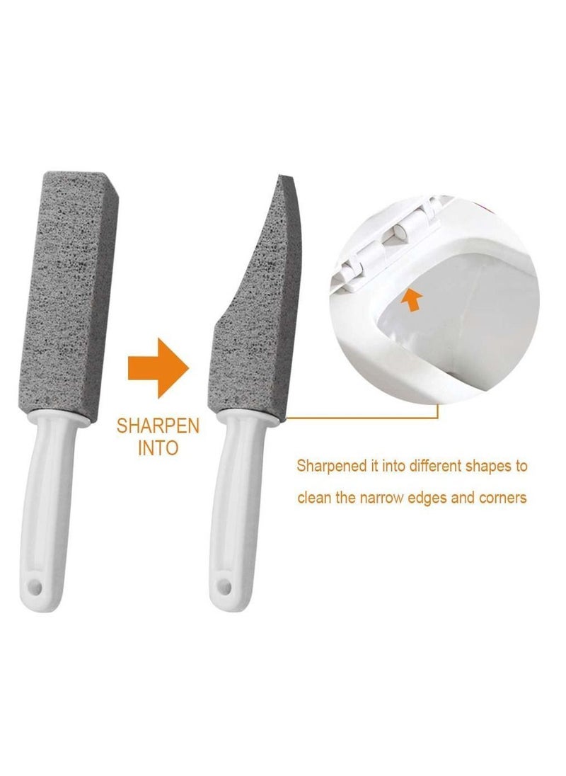 Y&D - 4 Pack Pumice Cleaning Stone with Handle, Toilet Bowl Ring Remover Cleaner Brush Stains and Hard Water Rust Grill Griddle - Image 1