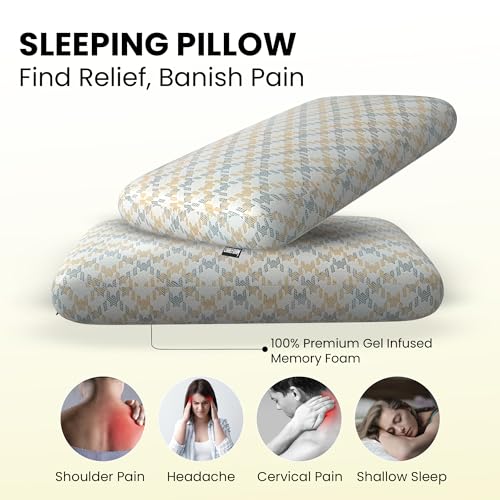 CareFoam Ventilated Cooling Gel Memory Foam Pillow, Orthopedic Pillow for Sleeping & Neck Pain Relief with Premium Removable Zipper Cover | 20x13x4 Inch | Standard - Pack of 1 - Image 5