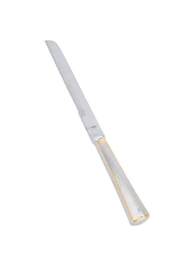 Alsaif Steel Cake Serving Set 2 Pieces Gold Silver  - Image 2