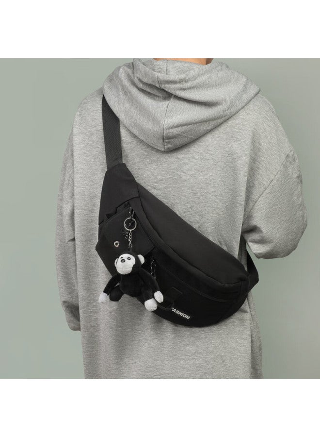 Viney Crossbody Bag For Men And Women, Cycling Style Shoulder Bag, Large Capacity Phone Bag, Casual Waist Pack, Chest Bag, Trendy Men'S Bag, Sports Nylon Canvas Women'S Bag, Fashionable Travel Functional Chest Pack, Commuter Light Luxury Business Bag - Image 1