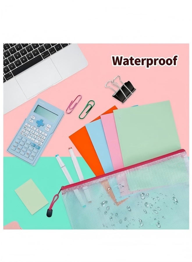 10 قطع من محافظ بلاستيكية A4، محافظ بسحاب، أكياس بسحاب، مجلد ملفات مستندات شبكي بلاستيكي، حقيبة بسحاب A4، حقائب بسحاب A4، محفظة ملفات مستندات شبكية بسحاب A4 - Image 5