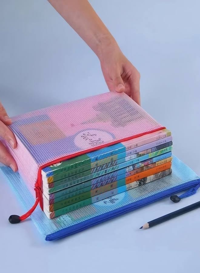تخفيضات تصفية محدودة لمدة 7 أيام | حقيبة ملفات شبكية بسحاب مقاس A4، حافظة مستندات بلاستيكية متينة ومقاومة للماء، مجلد ملون بسحاب للإغلاق ومناسب للمدرسة والمكتب، عبوة من 10 قطع - Image 1