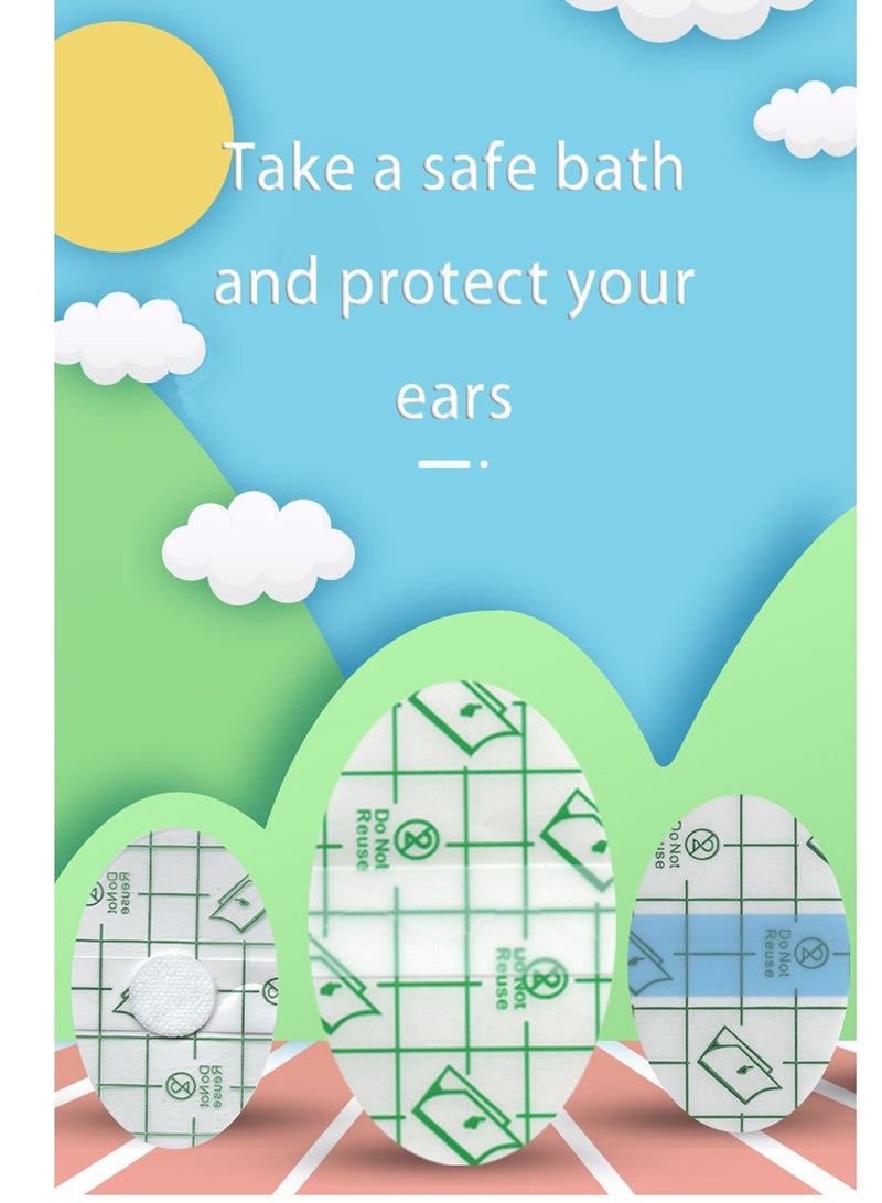 100 قطعة من غطاء الأذن للأطفال المقاوم للماء مع قطن ماص ، وأغطية أذنين لحديثي الولادة للاستحمام والسباحة والغطس والرياضات المائية الأخرى - Image 4