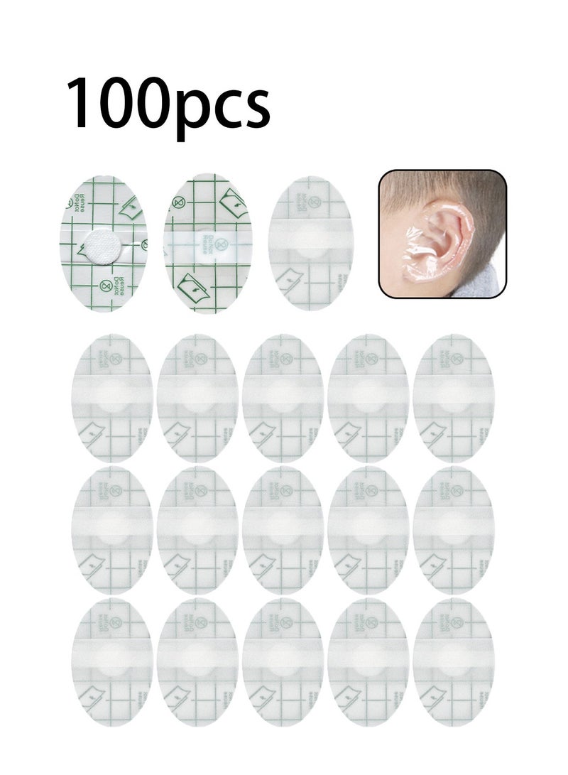 100 قطعة من غطاء الأذن للأطفال المقاوم للماء مع قطن ماص ، وأغطية أذنين لحديثي الولادة للاستحمام والسباحة والغطس والرياضات المائية الأخرى - Image 1